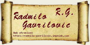 Radmilo Gavrilović vizit kartica